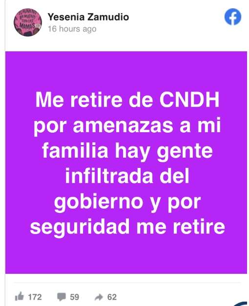                     El anuncio de Yesenia Zamudio 